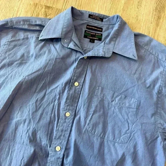Mens Alexander Julian Blue Button Up Shirt - L - Picture 2 of 5